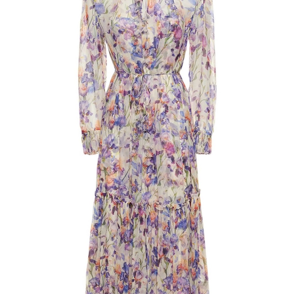 Zimmermann Tama Print Viscose Midi Dress